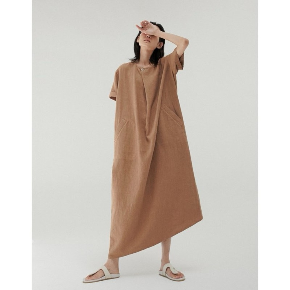 Monica CORDERA clay pot ramie maxi dress